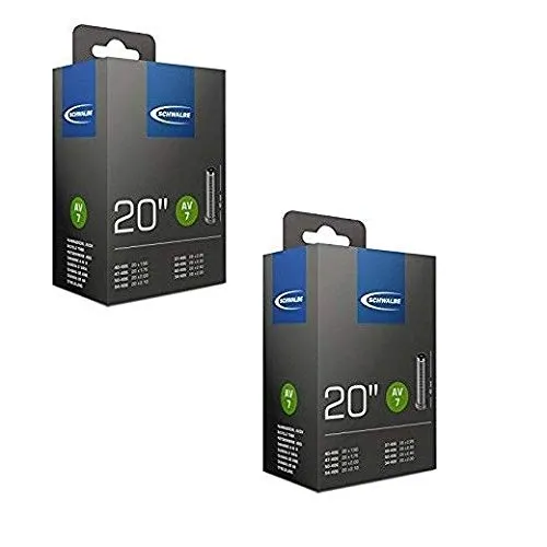 Schwalbe AV7 BMX Inner Tubes 20' x 1.5 - 2.40, Durable Schrader Valve, Pack of 2