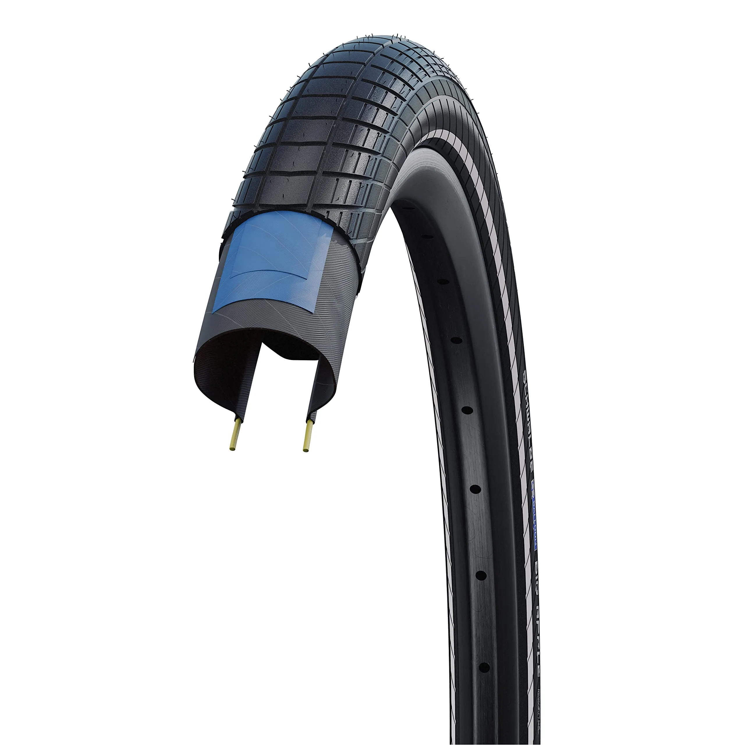 SCHWALBE Big Apple RaceGuard RLX Tire 20x2.0-Inch - Flat Protection, Reflective Sidewall, Smooth Ride