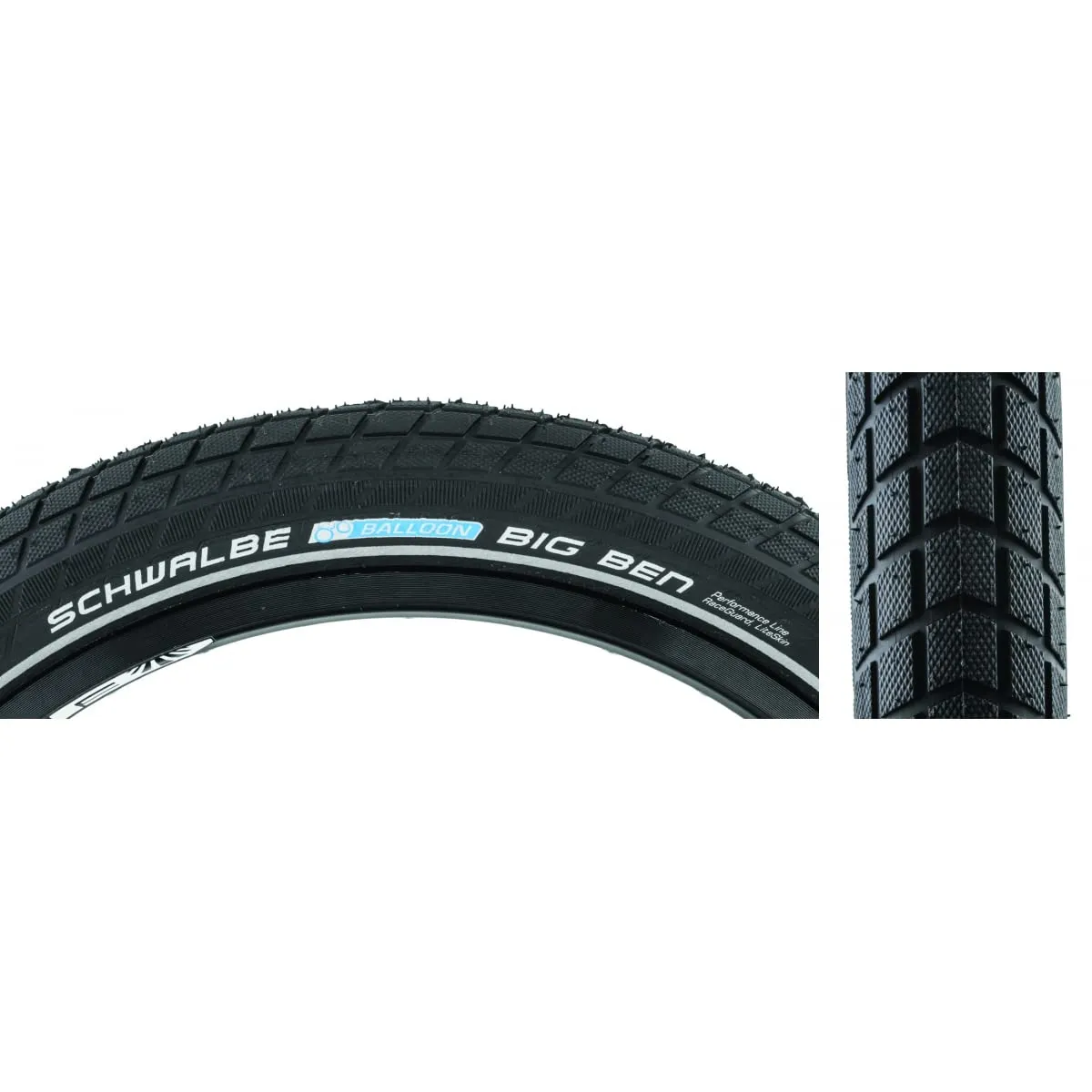 Schwalbe Big Ben Bicycle Tyres 28x2.00 Black/Reflective - Unisex, All-Round Puncture Resistance