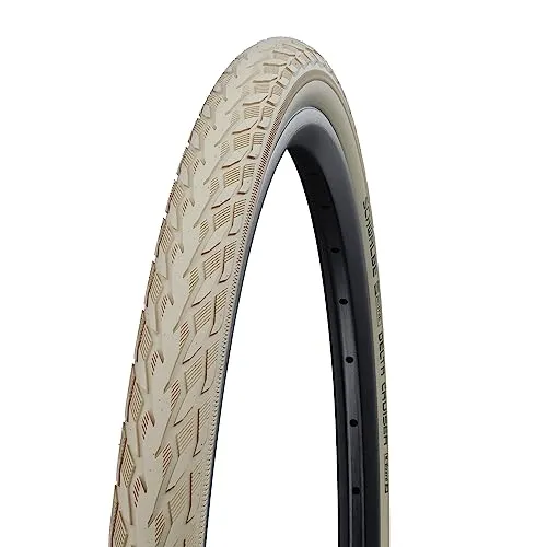 Schwalbe Delta Cruiser 28 x 1.10 Inch Tyres - Cream, 700C, K-Guard, 50 EPI, Lightweight 695g
