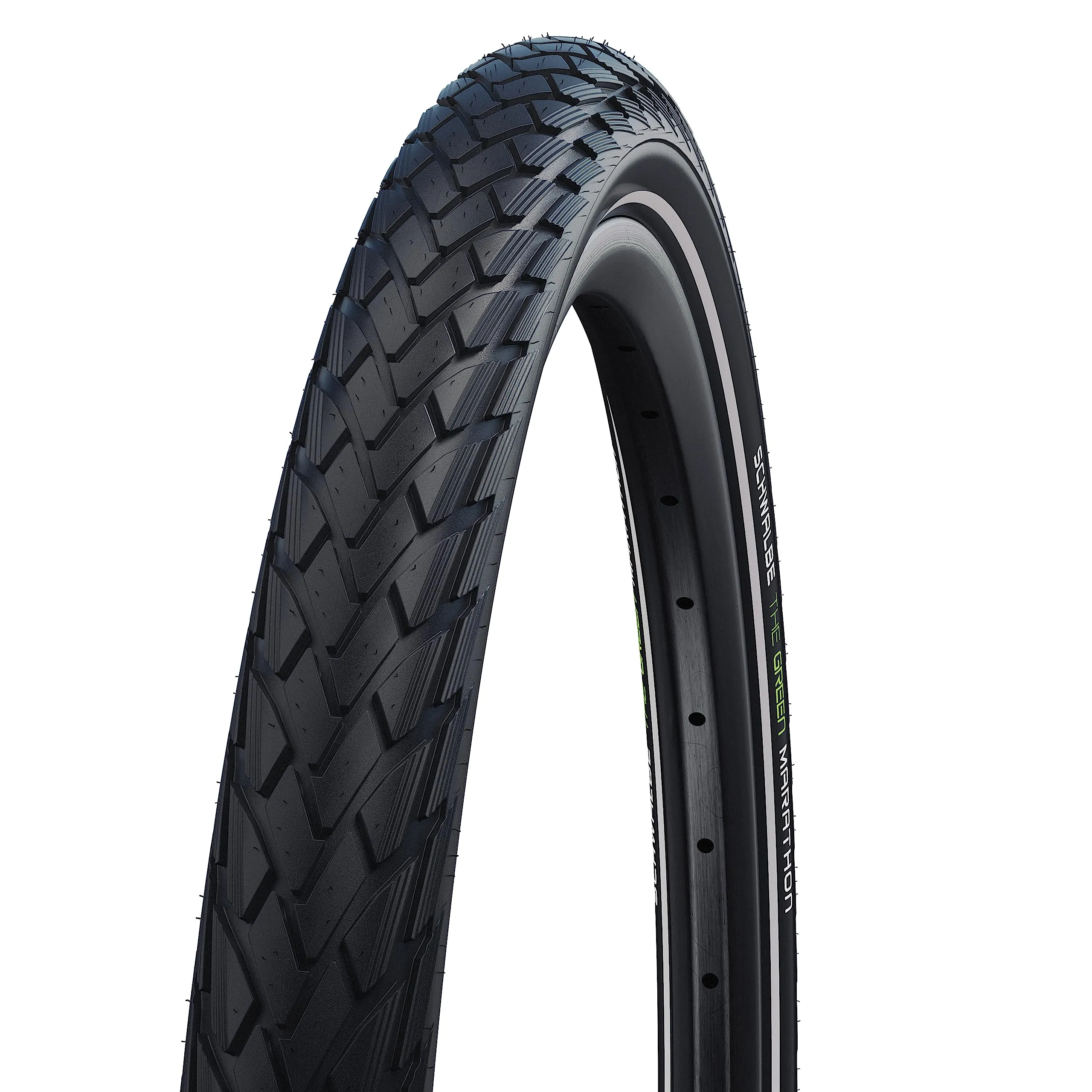 Schwalbe Green Marathon Tire 27.5 x 1.65 - Clincher, Wire, Black/Reflective with GreenGuard