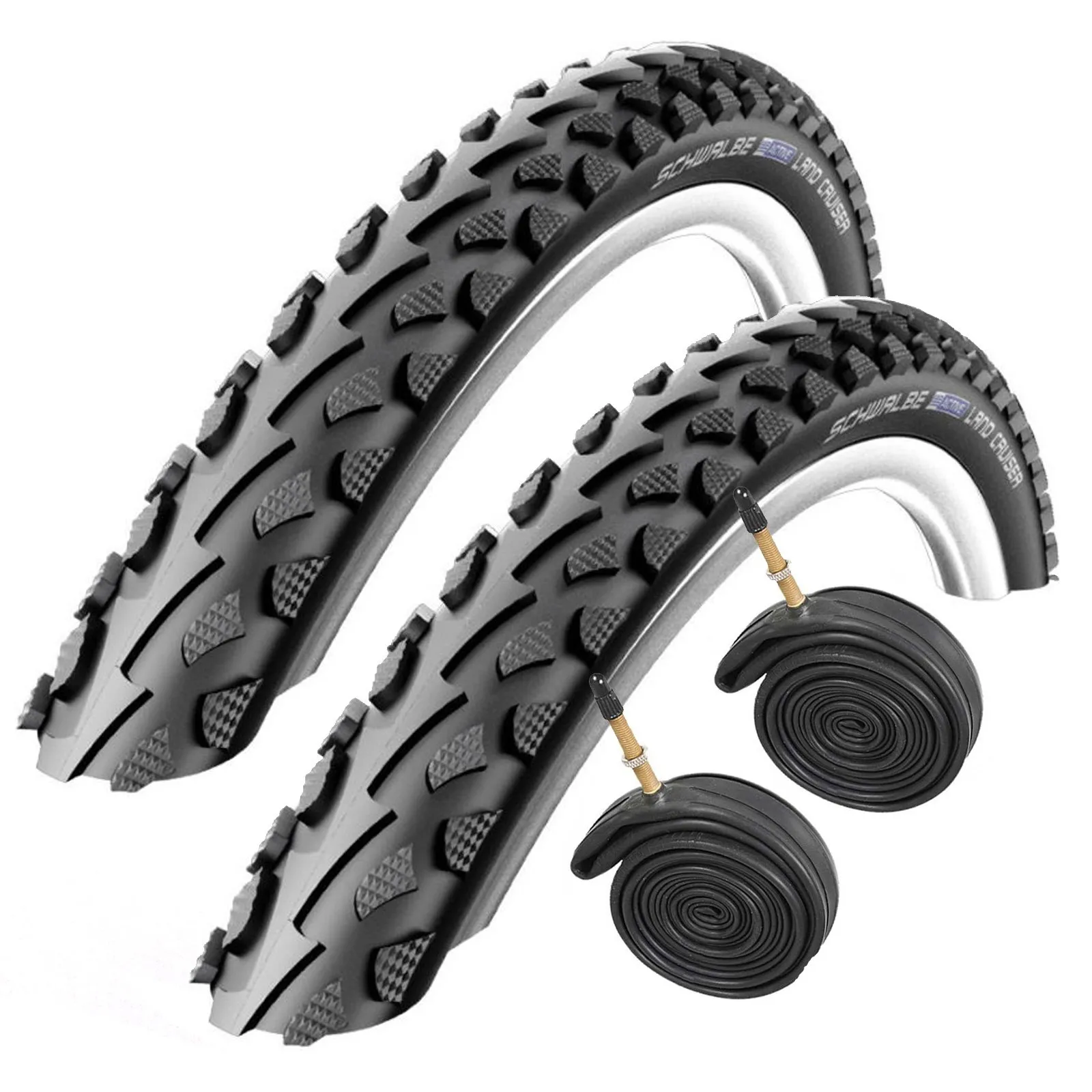 Schwalbe Land Cruiser 700 x 35c Hybrid Bike Tyres with Presta Tubes - K-Guard Protection
