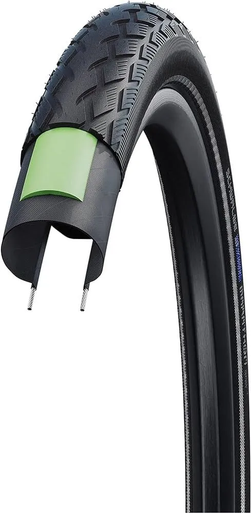 Schwalbe Marathon 16x1.35 Wired Tyre with Greenguard Reflex - Durable, Puncture Resistant Tire