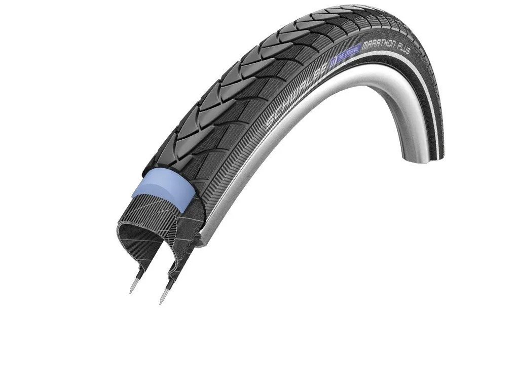 SCHWALBE Marathon Plus 26'x1.75' Tire - Black, Clincher, SmartGuard, Endurance, Reflex Sidewalls