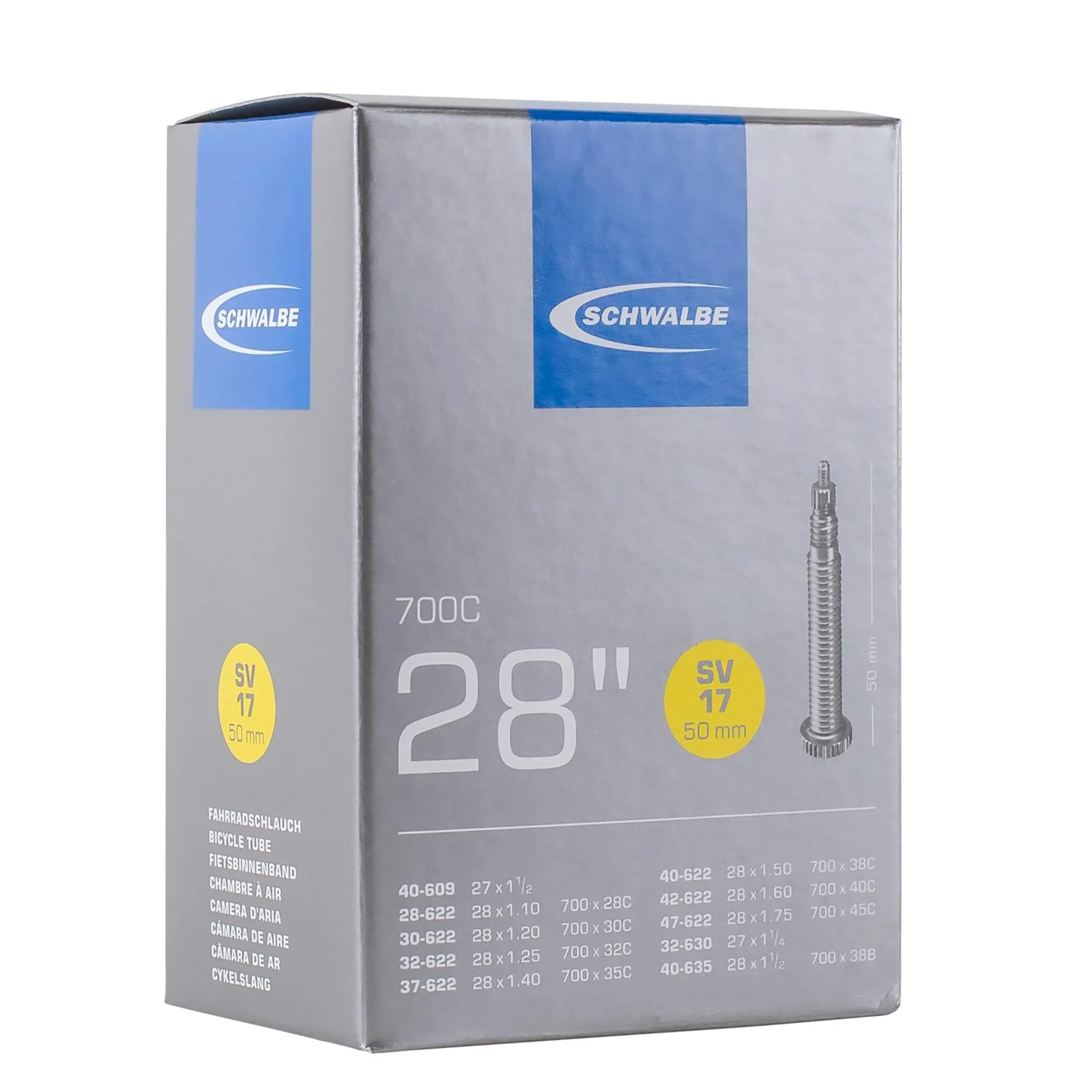 SCHWALBE Unisex Adult Sv17 Air Chamber, Neutral, 28/47-622/635 IB 50mm - Premium Quality Tube