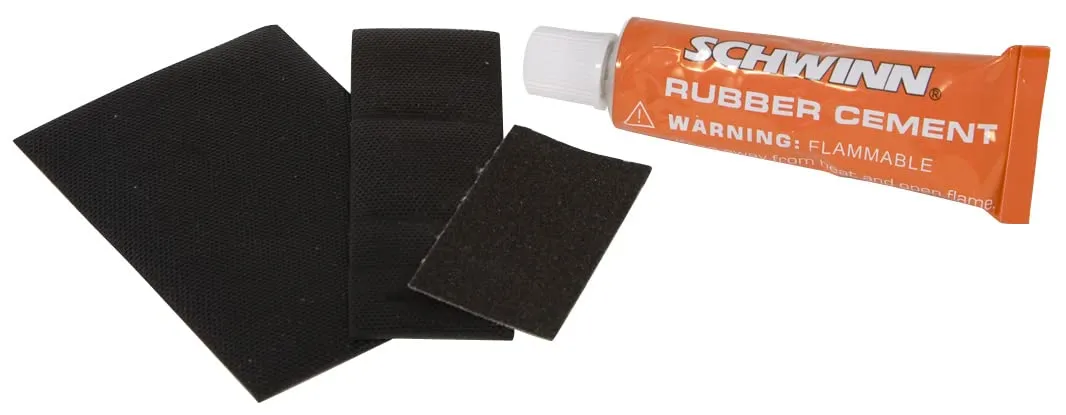 Schwinn Bike Tube Patch Kit - Rubber Cement, Patches & Scuffer for Quick Tire Repairs