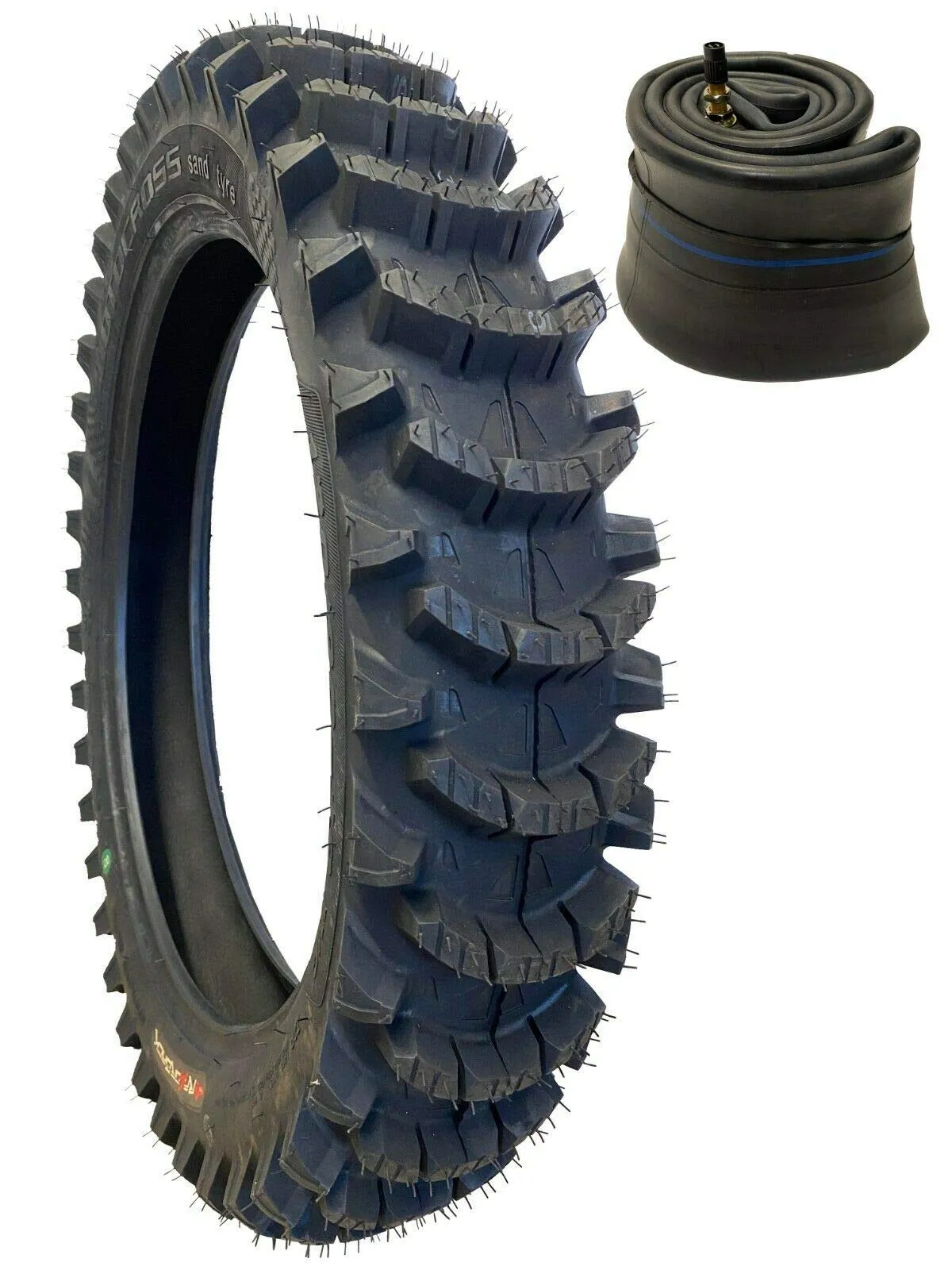 Scoop36 110/100-18 Sand Mud Dirt Bike Tire with 2.5mm Heavy Duty Inner Tube for Ultimate Traction