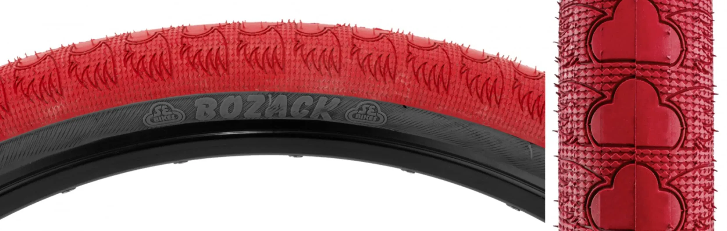 SE BIKES Bozack 24x2.4 Tire in Red/Black - Durable Wire Bead, High Performance for All Riders