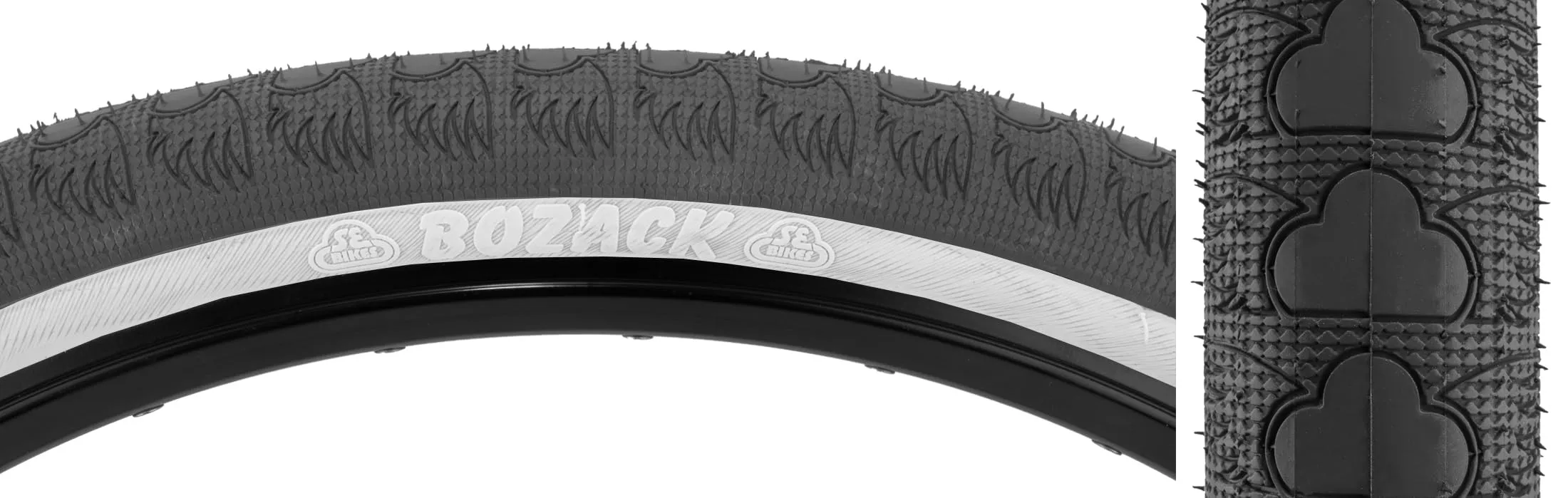 SE Bikes Bozack Tire 29x2.4 Black/White 27TPI - Fast Rolling Tread for Ultimate Street Performance