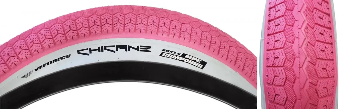 SE Bikes Chicane 26x3.5 Standard Tire - Vintage Style, Durable Compound, BMX Tread Design