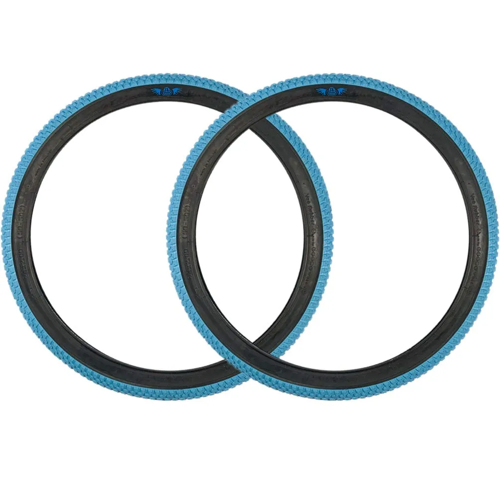 SE Bikes Cub 26 x 2.0 BMX Replacement Tire Pair - Light Blue, Durable & Versatile for All Terrains