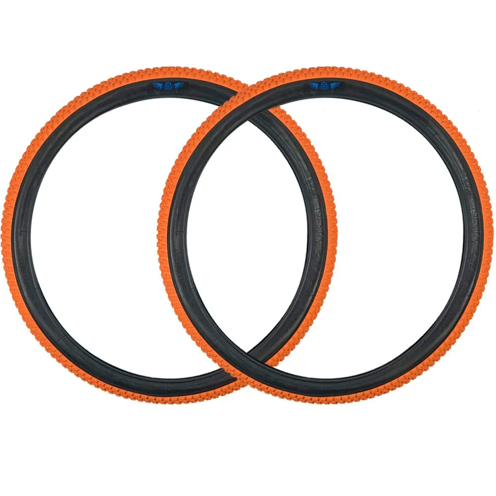 SE Bikes Cub 26x2.0 BMX Replacement Tire Pair - Durable All Terrain Street Wire Bead (Orange)