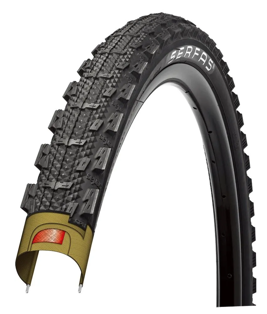 Serfas 26x1.9 Bicycle Tire, Semi-Slick Design with Dual Density Technology for Improved Grip and Durability
