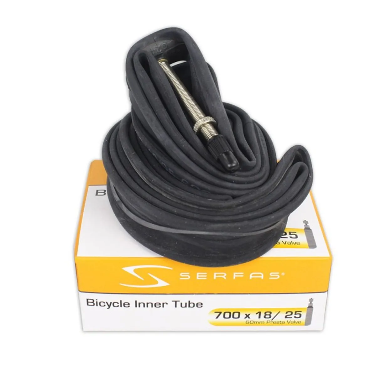 Serfas 700x35/50C Presta Bicycle Tube - Lightweight, Durable Replacement Inner Tube 48mm