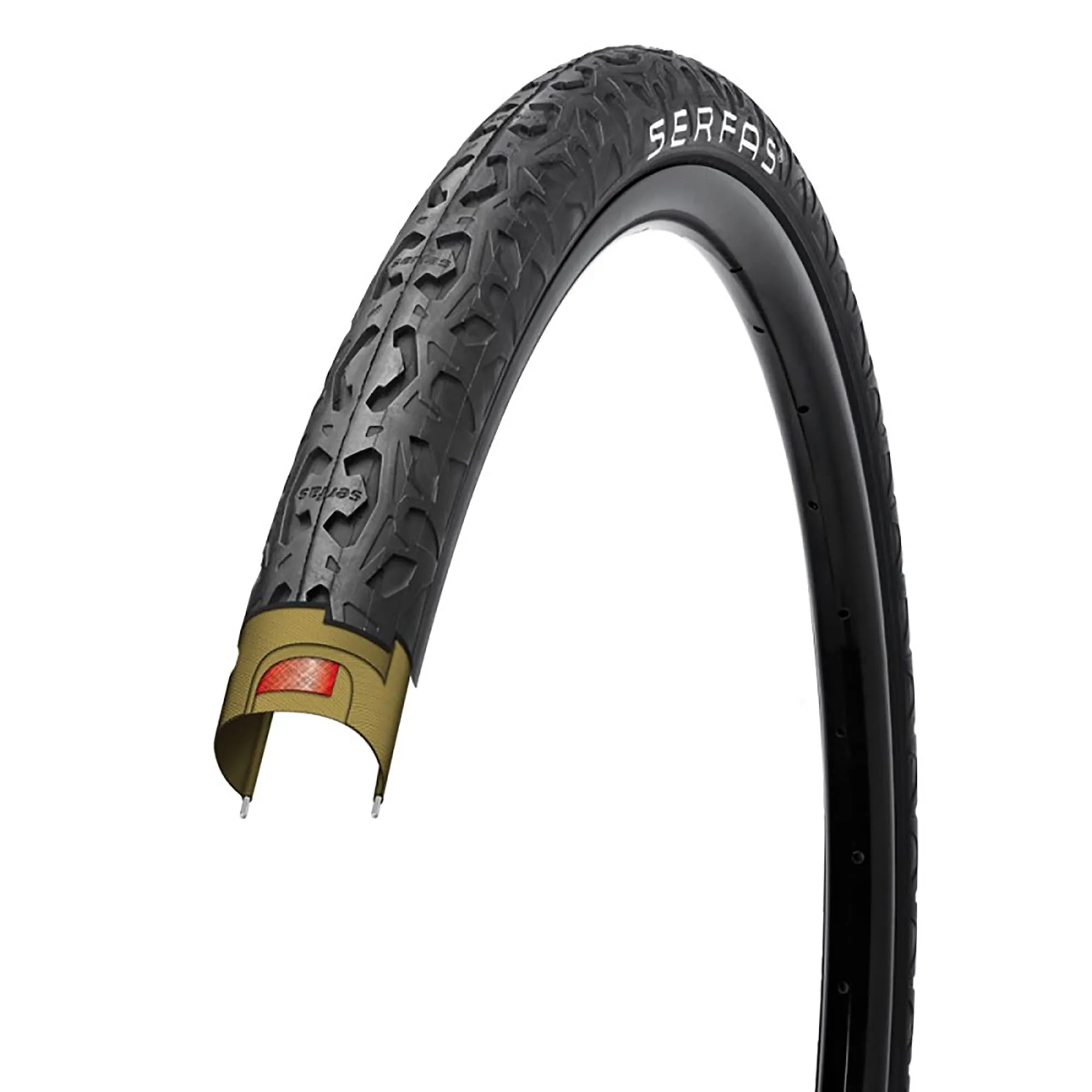 Serfas Drifter Tire 26x1.5-Inch with FPS - Durable, Grip-Enhanced, Flat Resistant, Inverted Tread