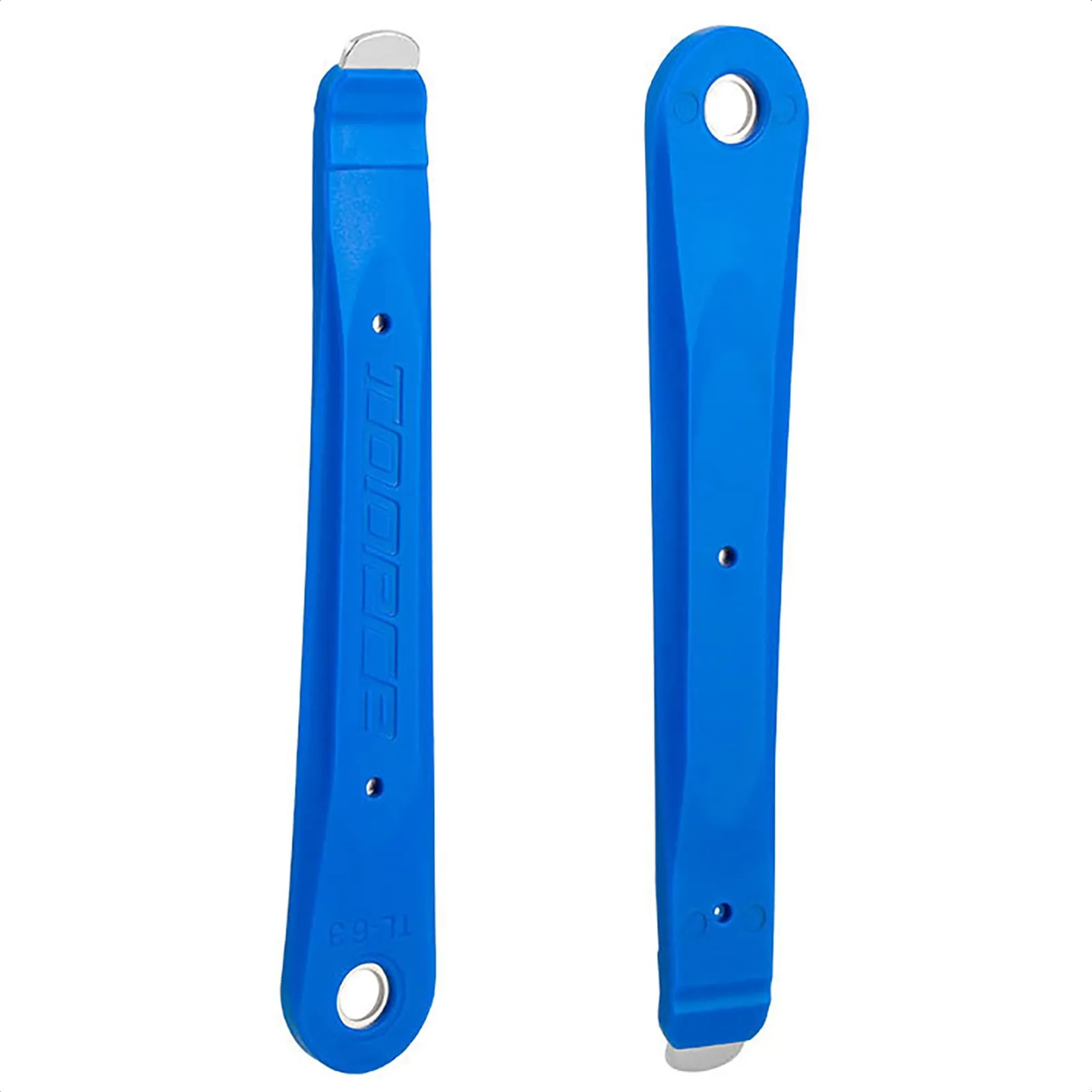Set of 2 Steel-Core Tire Levers - Durable Metal Tools for Mountain and Road Bikes, Blue
