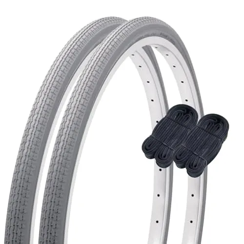 Shinko 20 Inch Wheelchair Tire Tube Set of 2 Gray 20 x 1 3/8 with Rim Flaps for Easy Replacement