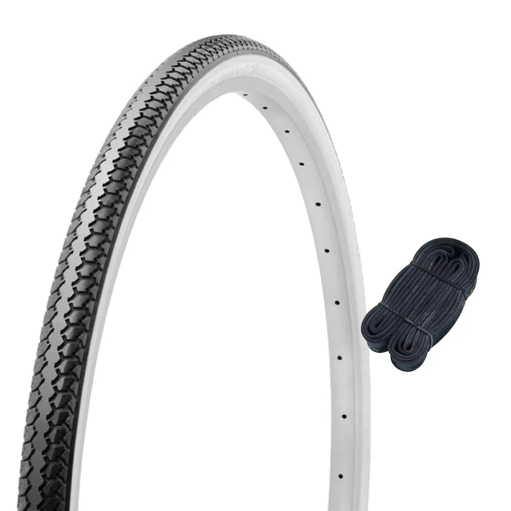 Shinko 26 Inch Bicycle Tire Tube Set Black/White W/O SR078 60165 - Durable, Reliable, Puncture Resistant