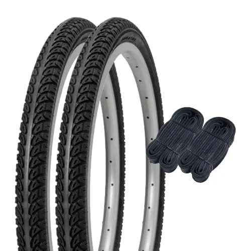 Shinko 60030 20 Inch Bicycle Tires Set of 2 with Extra Thick Tubes 0.06 Inch Black