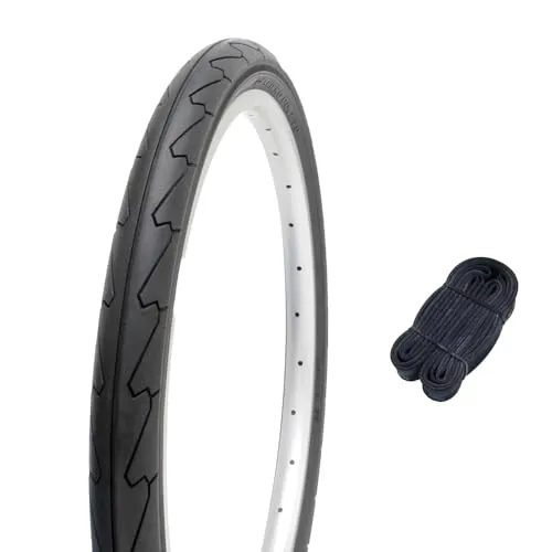 Shinko SR076 20 Inch Slick Bicycle Tires with Tube Set – Black, 0.05 Inch Thick, Set of 2
