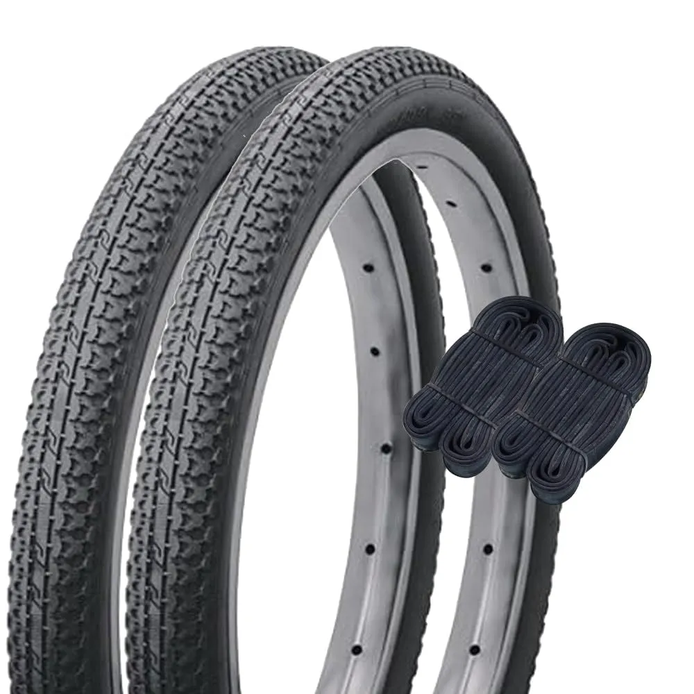 Shinko SR165 20 Inch Bicycle Tire Tube Set of 2, 20 x 1.50 Inches, Black, Standard Tires
