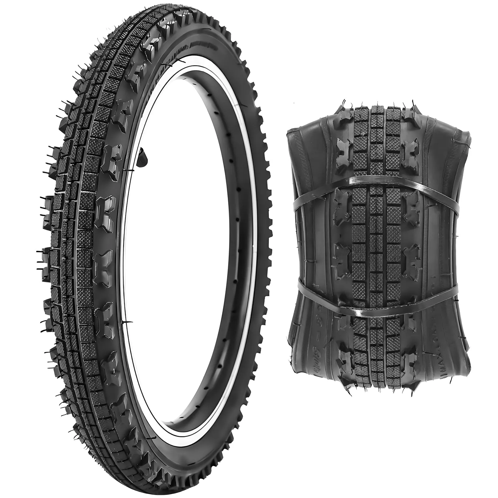 SIMEIQI 16x2.125 Inch Bike Tire for BMX, Mountain, and Urban Bicycles - High Traction & Foldable