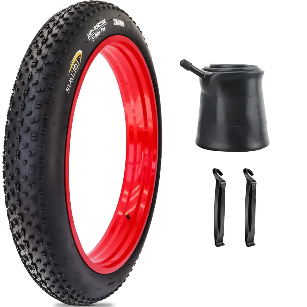 SIMEIQI 20'/26' E-Bike Fat Tires 4.0' with Anti-Puncture Protection for All Terrain Electric Bikes
