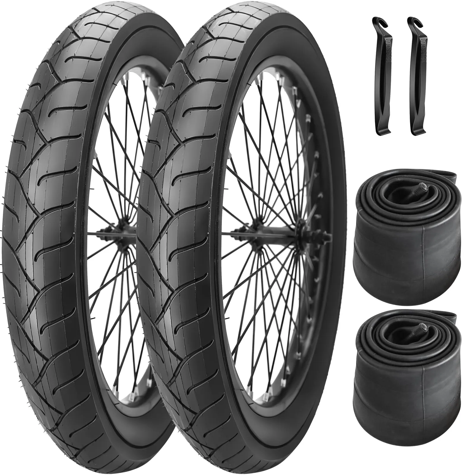 SIMEIQI 20x3.0' Fat Bike Tires with 32mm Schrader Valve Tubes for Urban and Mountain Bicycles