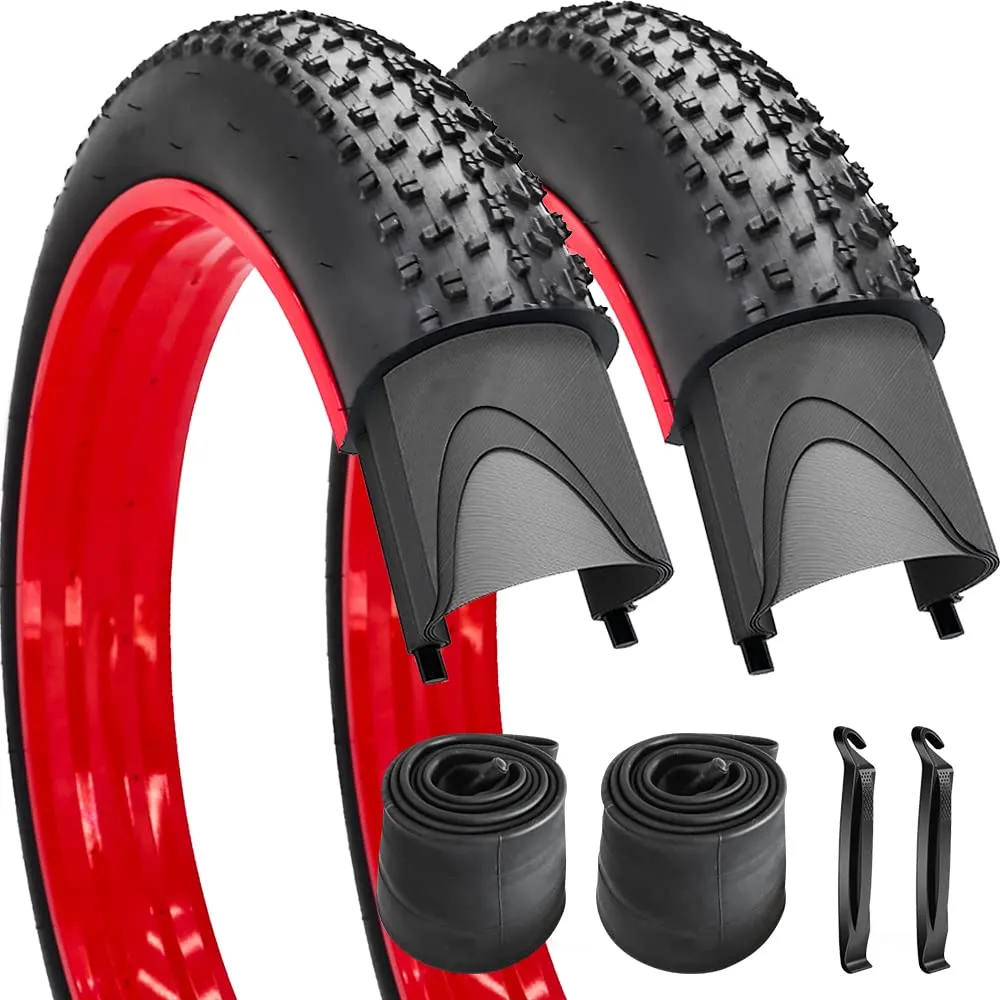 SIMEIQI 20x4.0 Inch Fat Bike Tire Pair - Durable Tires, Tubes & Levers for Electric Snow Bikes