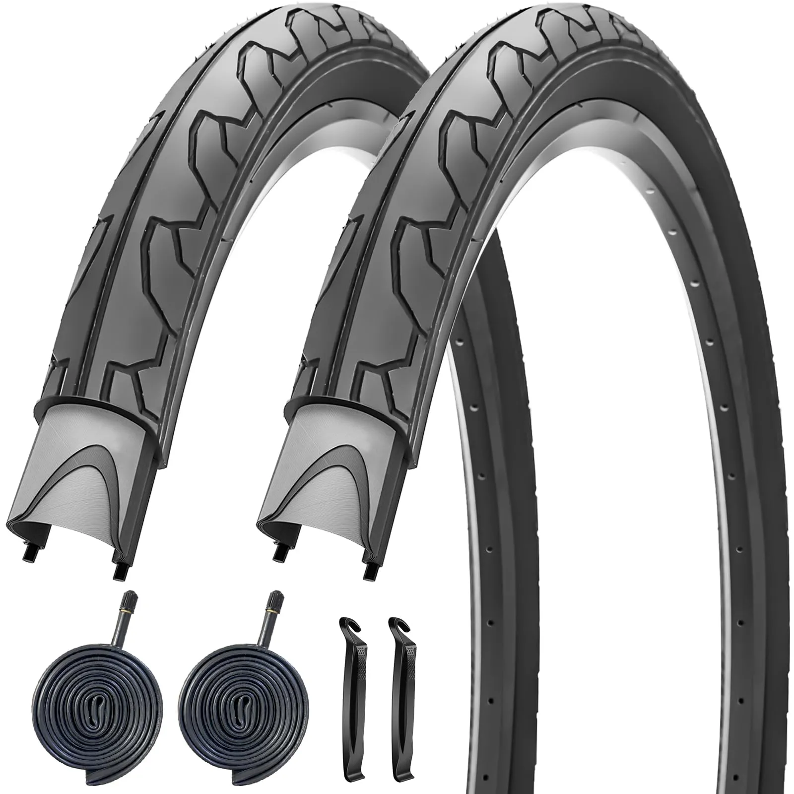 SIMEIQI 26x1.95 Slick Bike Tires - Foldable, High Traction, Compatible with Various Sizes