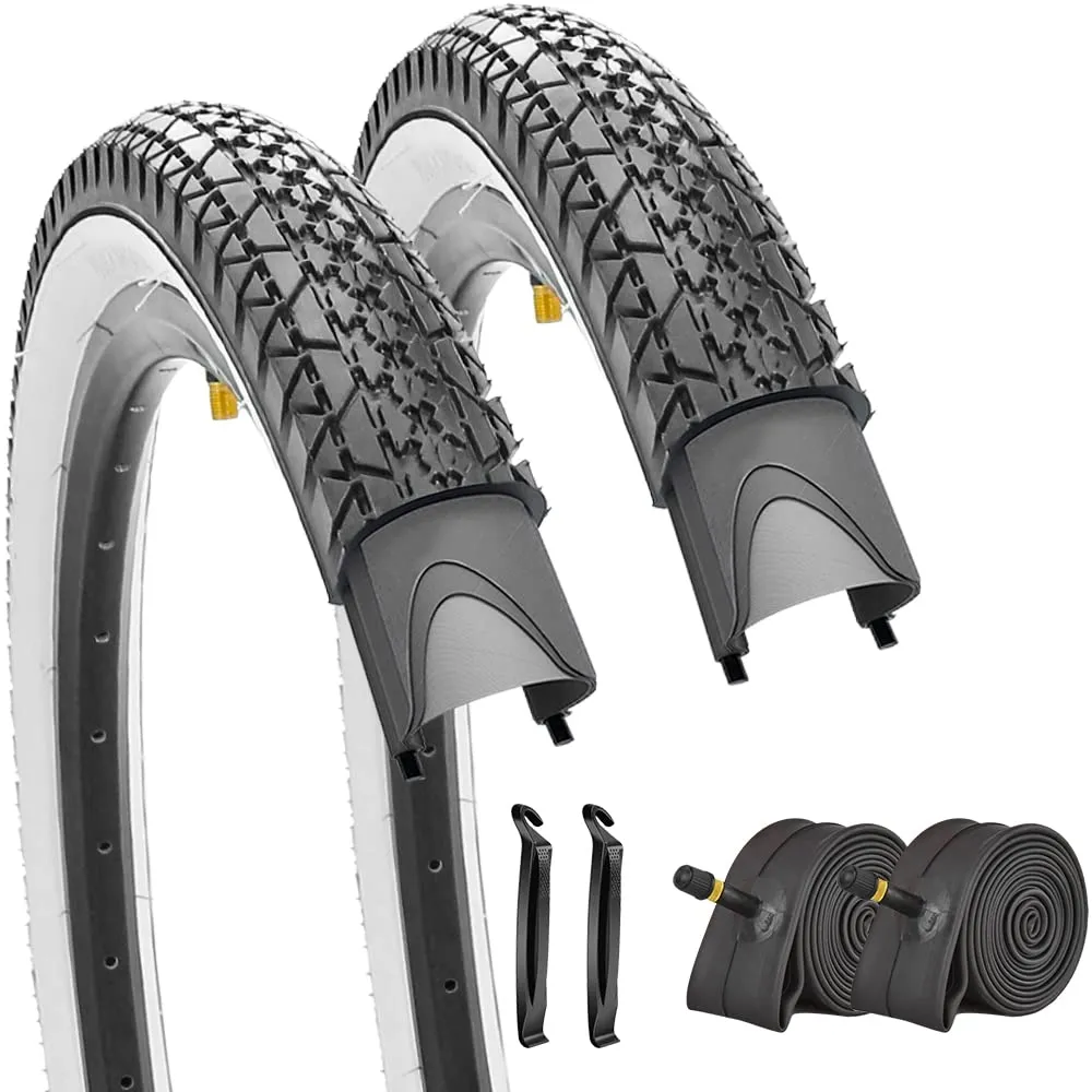 SIMEIQI 2 Pack 26'x2.125' Beach Cruiser Bike Tires with Tubes, 32mm AV Valves, Durable Design