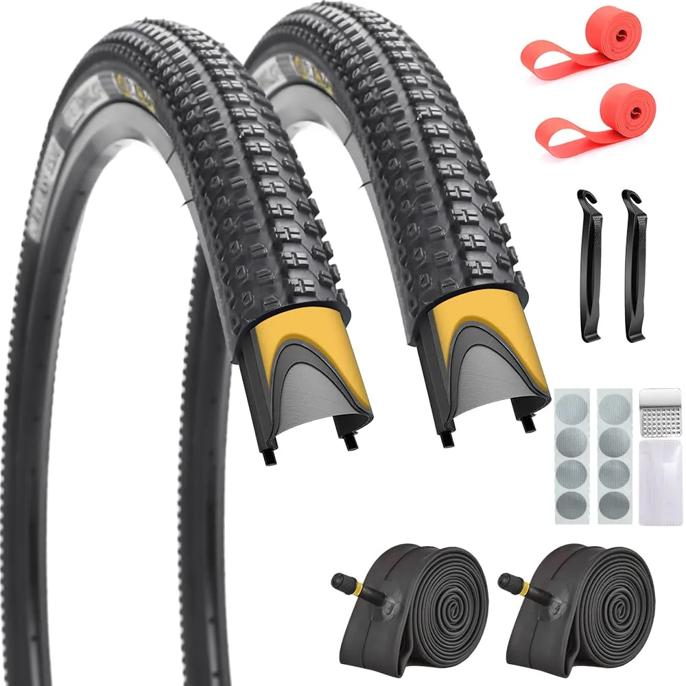 SIMEIQI 2 Pack 27.5' Anti-Puncture Mountain Bike Tires & Tubes for Hybrid Trails and Commuting