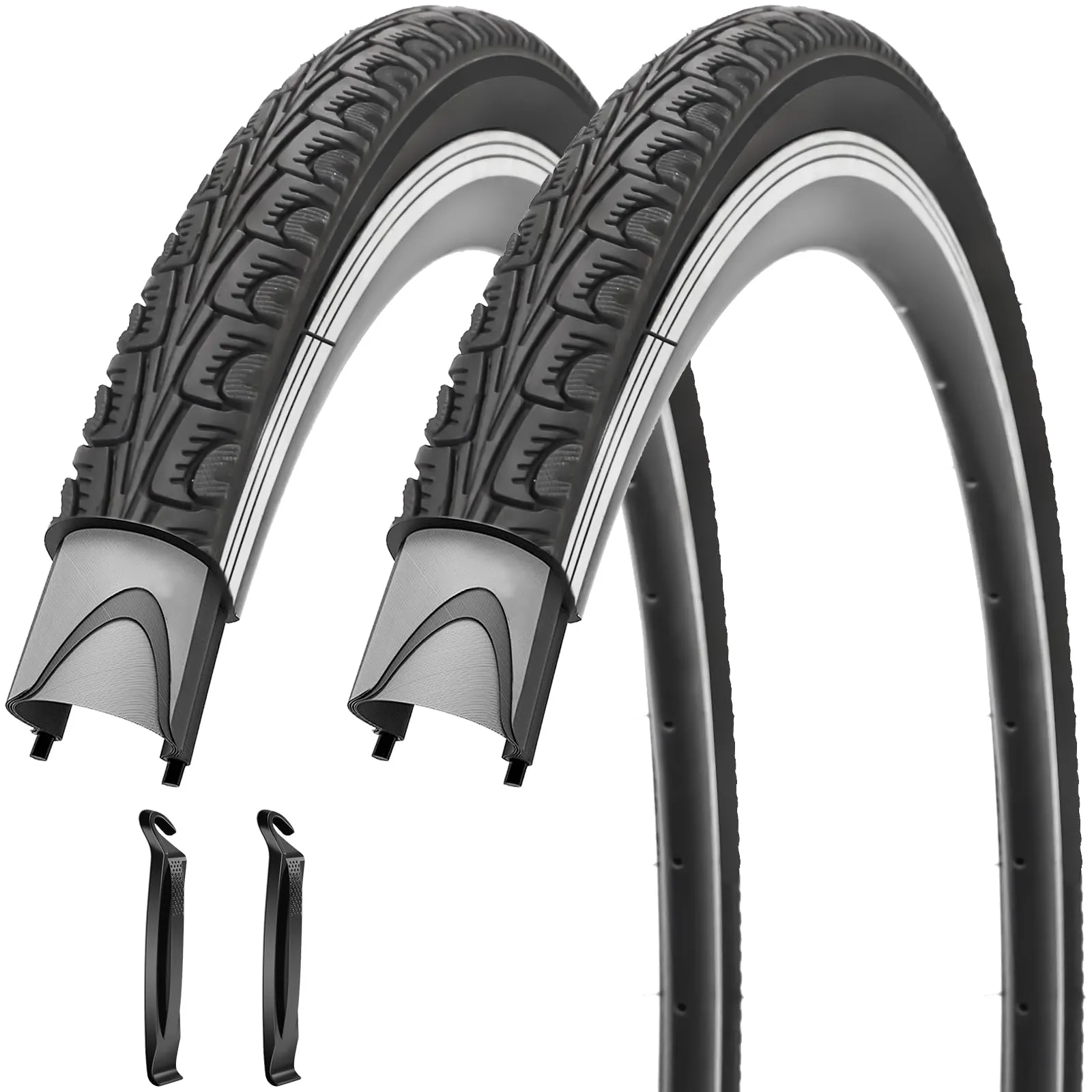 SIMEIQI 700x35C Foldable Bike Tire Set with Tubes & Levers for Smooth Road Riding