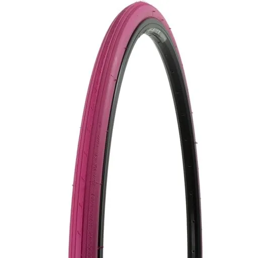Slick Road Bike Tire 700 x 25c by PRO+, Pink Sidewall, Durable with Optimal Pressure 65-75 PSI