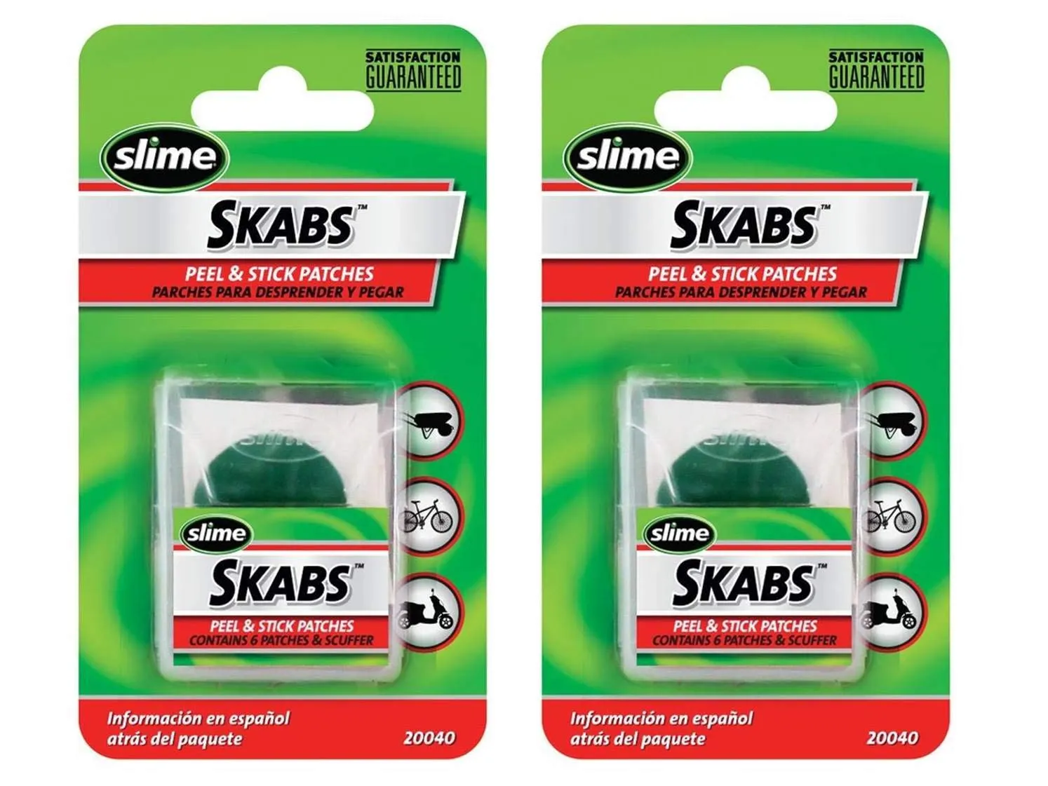 Slime 20040 SKABS Pre-Glued 1' Patch Kit - Two Pack with 6 Patches & 1 Scuffer for Quick Repairs