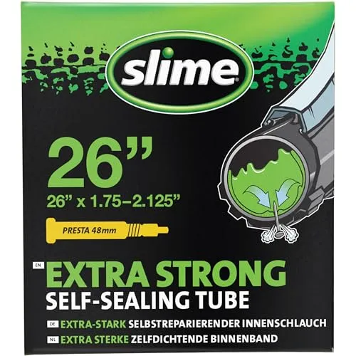 Slime Self Healing Tube 26 x 1.75-2.125 with Presta Valve - Maximum Puncture Protection