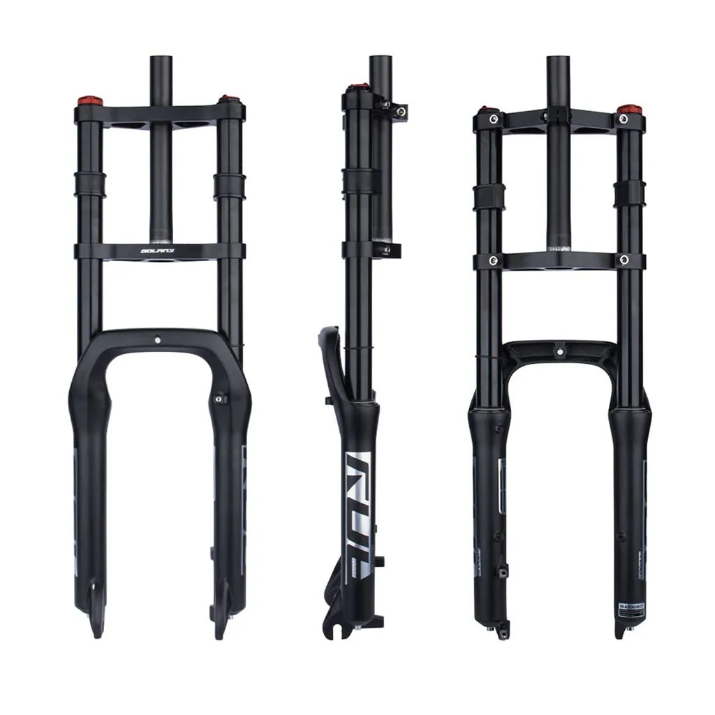 Snow Beach Bike Suspension Fork for 20 Inch Fat Tires - 140mm Travel, 1-1/8' Steerer, Disc Brake