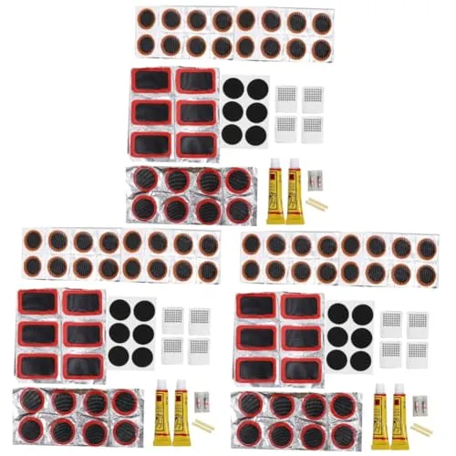 Sosoport 2 Sets Inner Tube Repair Kit for Road Bike - Self-Adhesive Tire Patch Tool, Compact & Durable