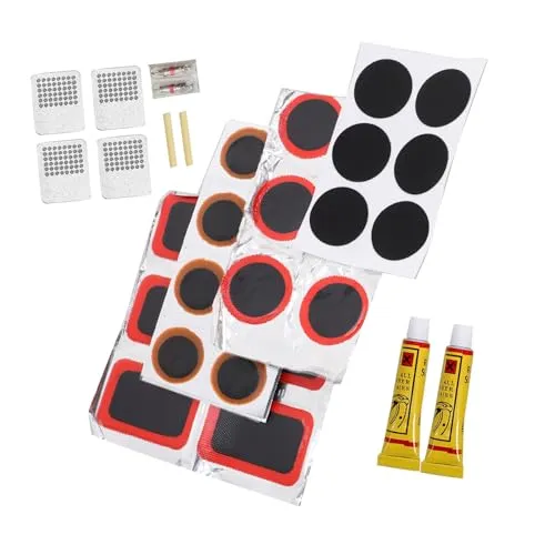 Sosoport Inner Tube Repair Kit for Bicycles - Self-Adhesive Tire Patches, Quick Repair Tool Set