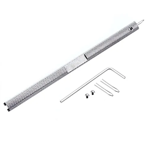 Spoke Nipple Insertion Driver Tool for Wheel Building, Stainless Steel, Includes 2 Spare Spring Heads