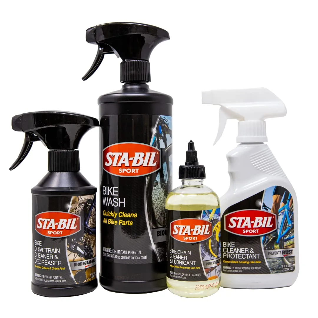 STA-BIL Sport Total Bike Care Kit - Chain Cleaner, Wash, Degreaser & Protectant for All Bikes