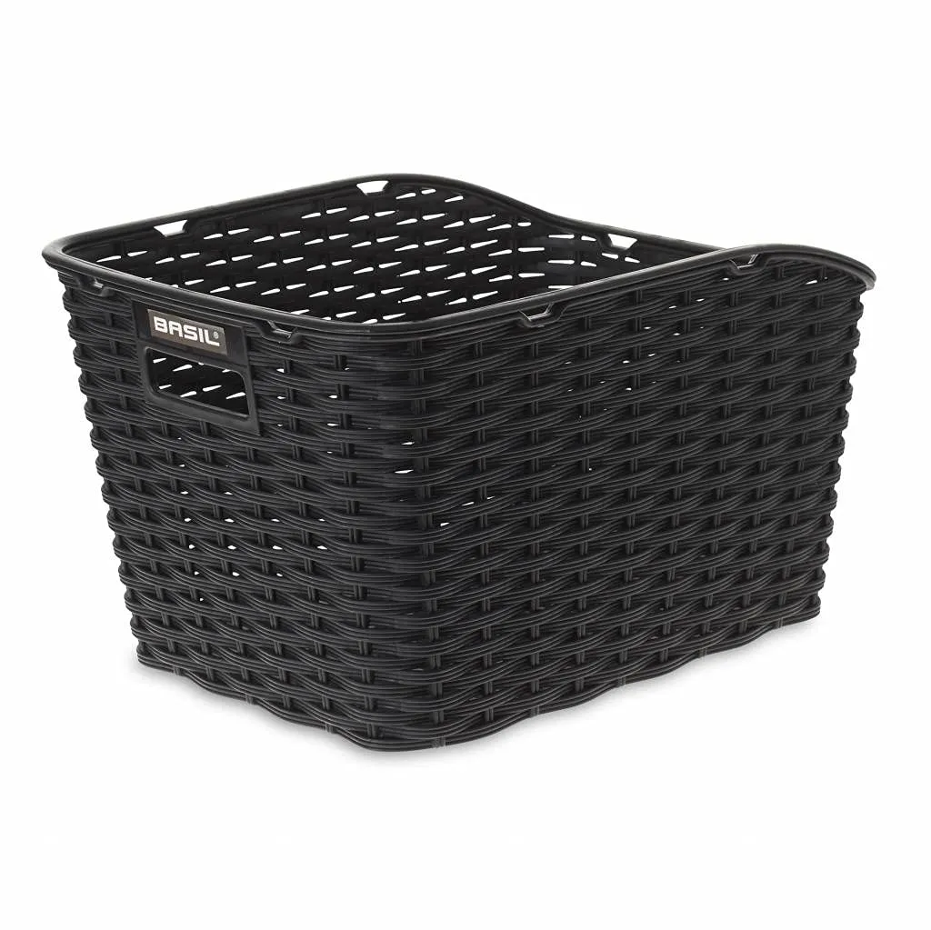 Stylish Weatherproof Basil Weave WP Bicycle Rear Basket - Large 35x26x24 Synthetic Rattan