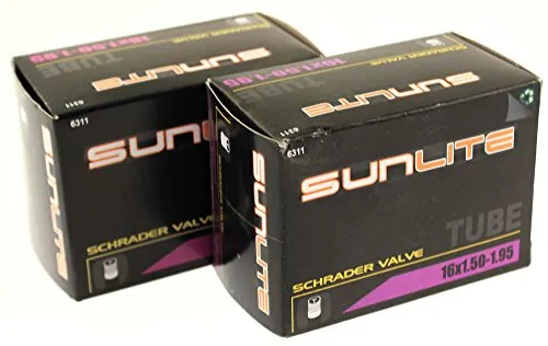 Sunlite 16 x 1.50-1.95 Schrader Valve Bicycle Tube - Durable, Easy to Install, 32mm Valve Length