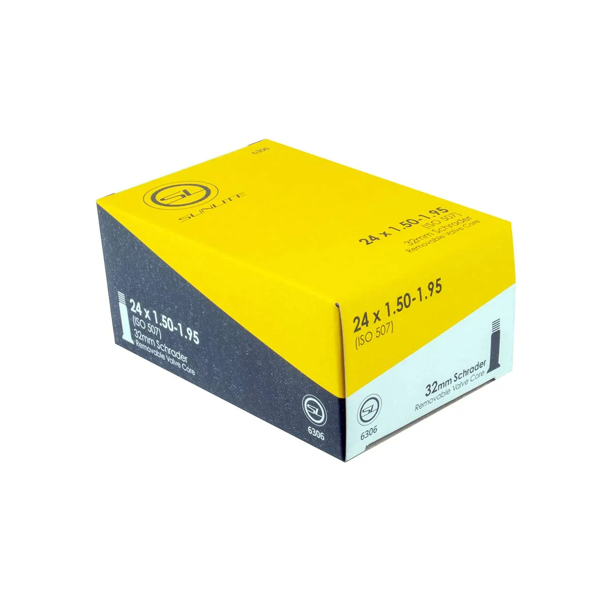 Sunlite 24 x 1.50-1.95 Schrader Valve Bicycle Tube with 32mm Valve - Durable & Easy to Install