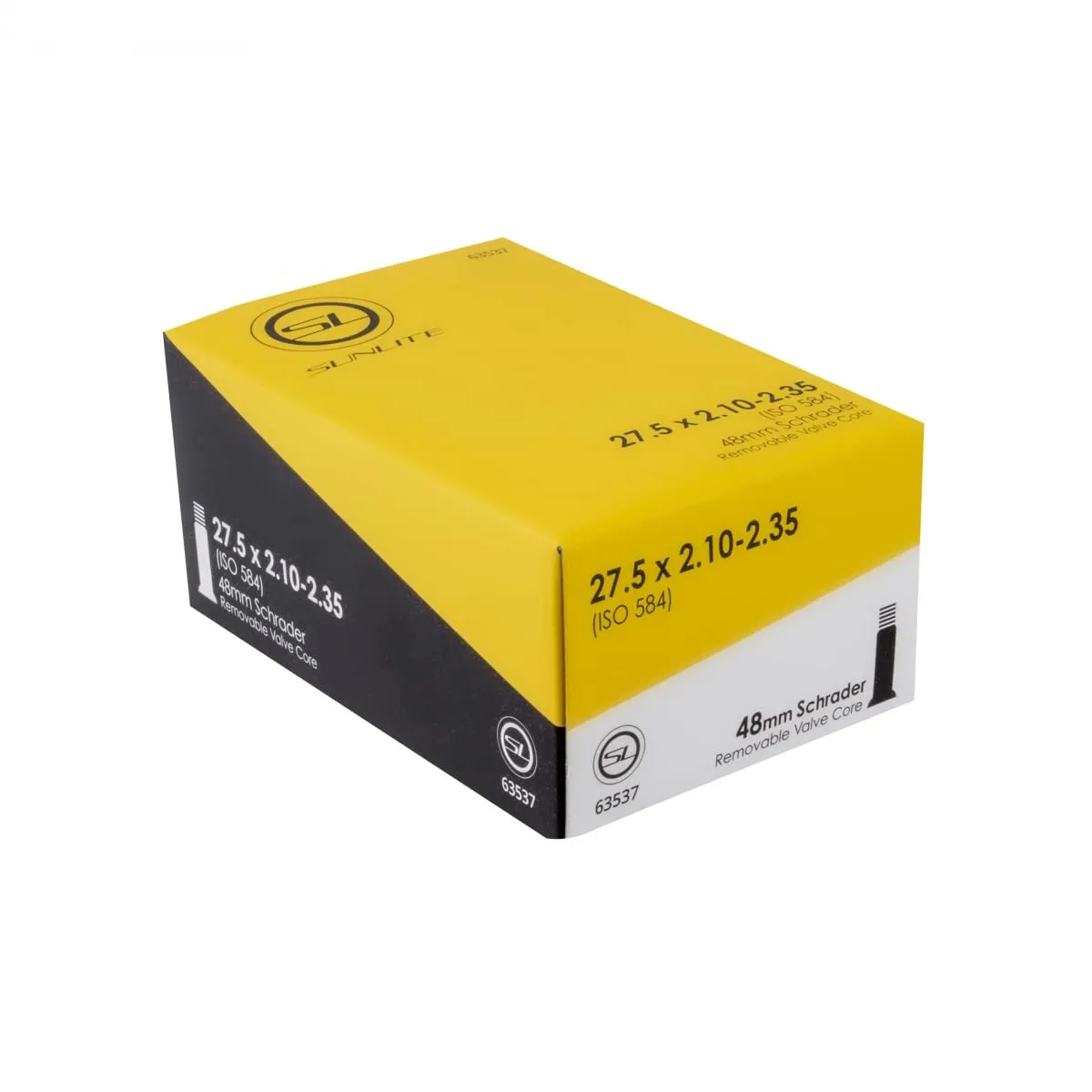 Sunlite 27.5 x 2.10-2.35 Schrader Valve Bicycle Tube with 48mm Valve - Durable and Easy to Install