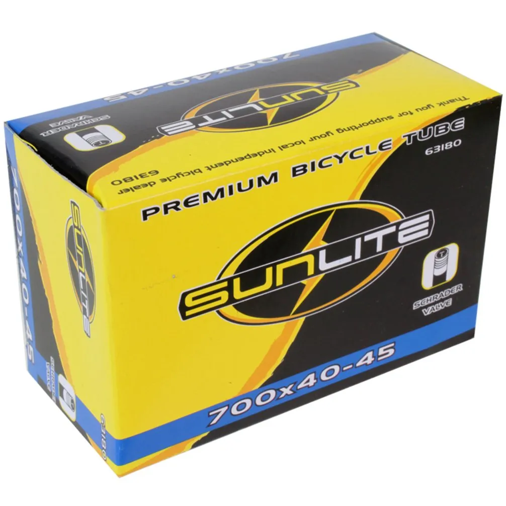Sunlite 700 x 40-45 Schrader Valve Bicycle Tube - Durable, Easy to Install, 32mm Valve Length