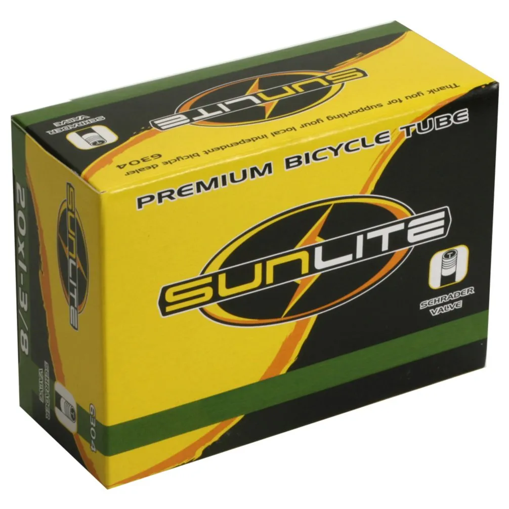 Sunlite Bicycle Tube 20 x 1.35-1.50 with Schrader Valve for Reliable Performance