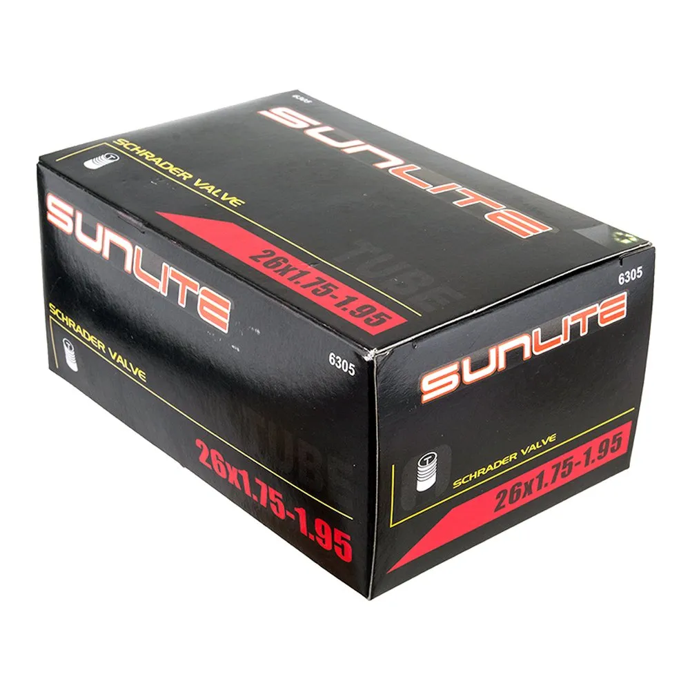 Sunlite Bicycle Tube 26' x 1.75-1.95 with 32mm Schrader Valve for Easy Installation and Durability