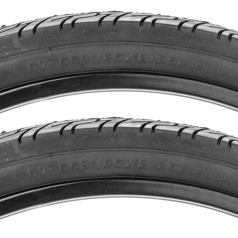 Sunlite City CST1218 Commuter Hybrid Black Bike Tire Pair 26 x 2.125 - Durable Wirebead Construction
