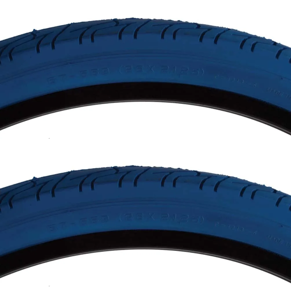 Sunlite City CST1218 Commuter Hybrid Blue Bike Tire Pair 26 x 2.125 - Durable, Comfortable, Stable